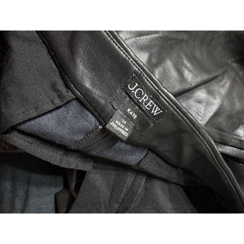 J.Crew Faux Leather KATE Black Slacks Pants size 14 - Picture 3 of 6